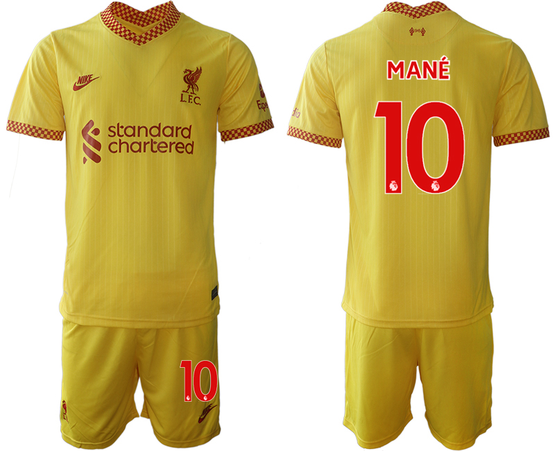 Men 2021-2022 Club Liverpool Second away yellow #10 Soccer Jersey